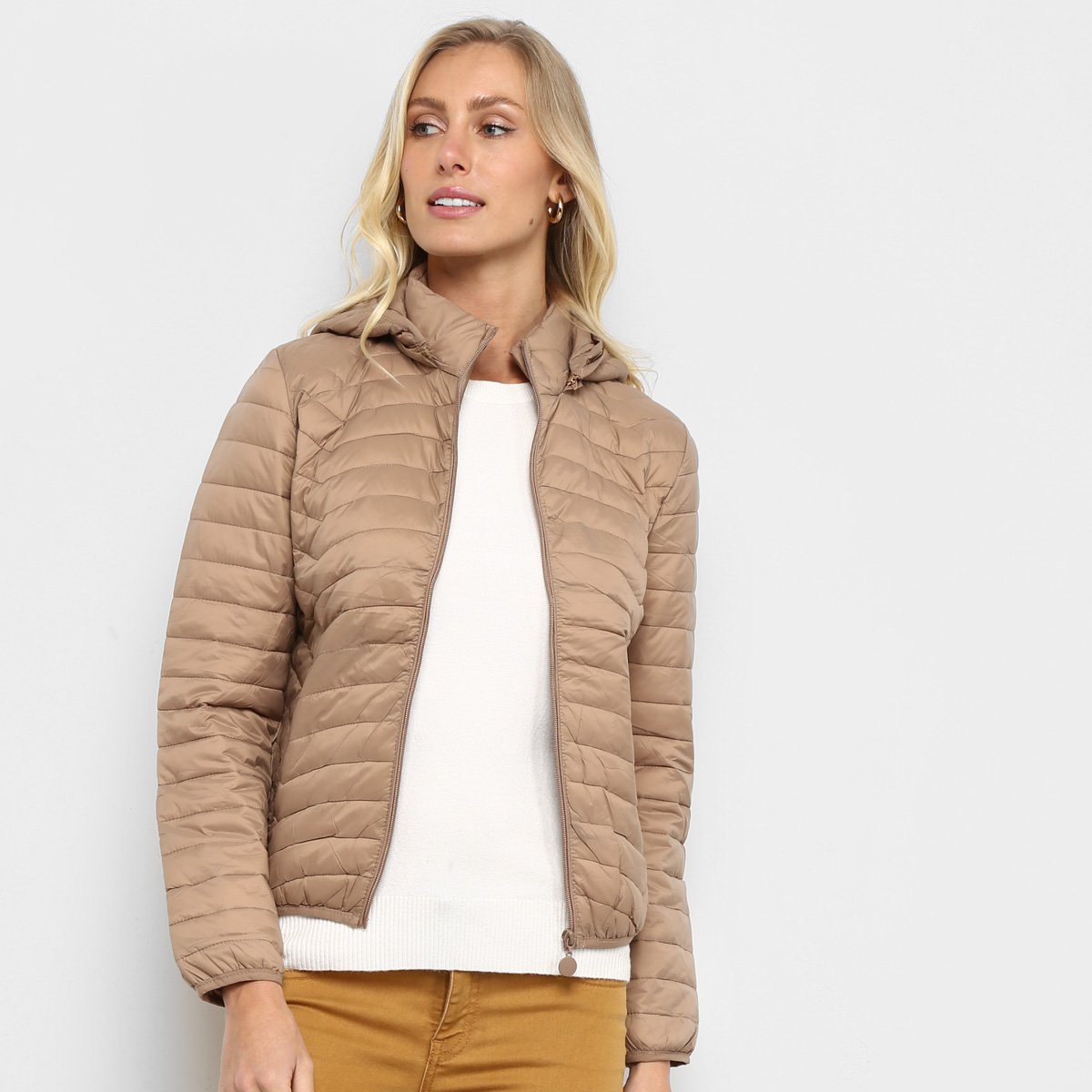 jaqueta bege feminina